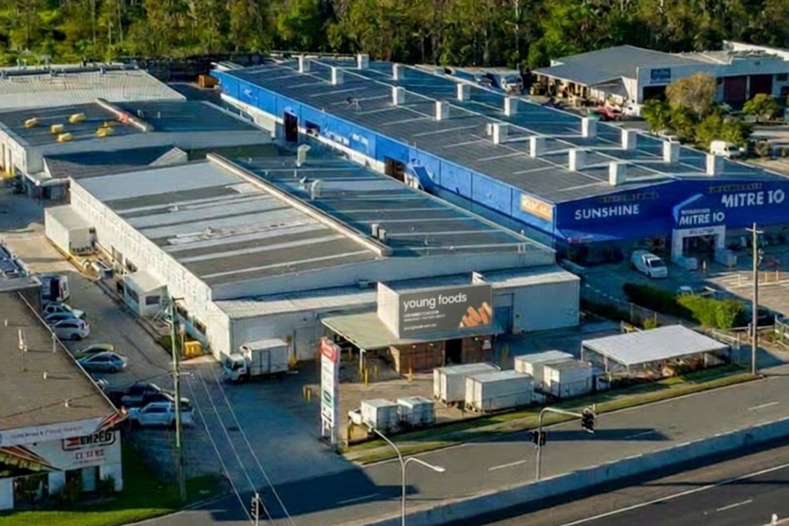 Aerial view of the Young Foods facility at Kunda Park
